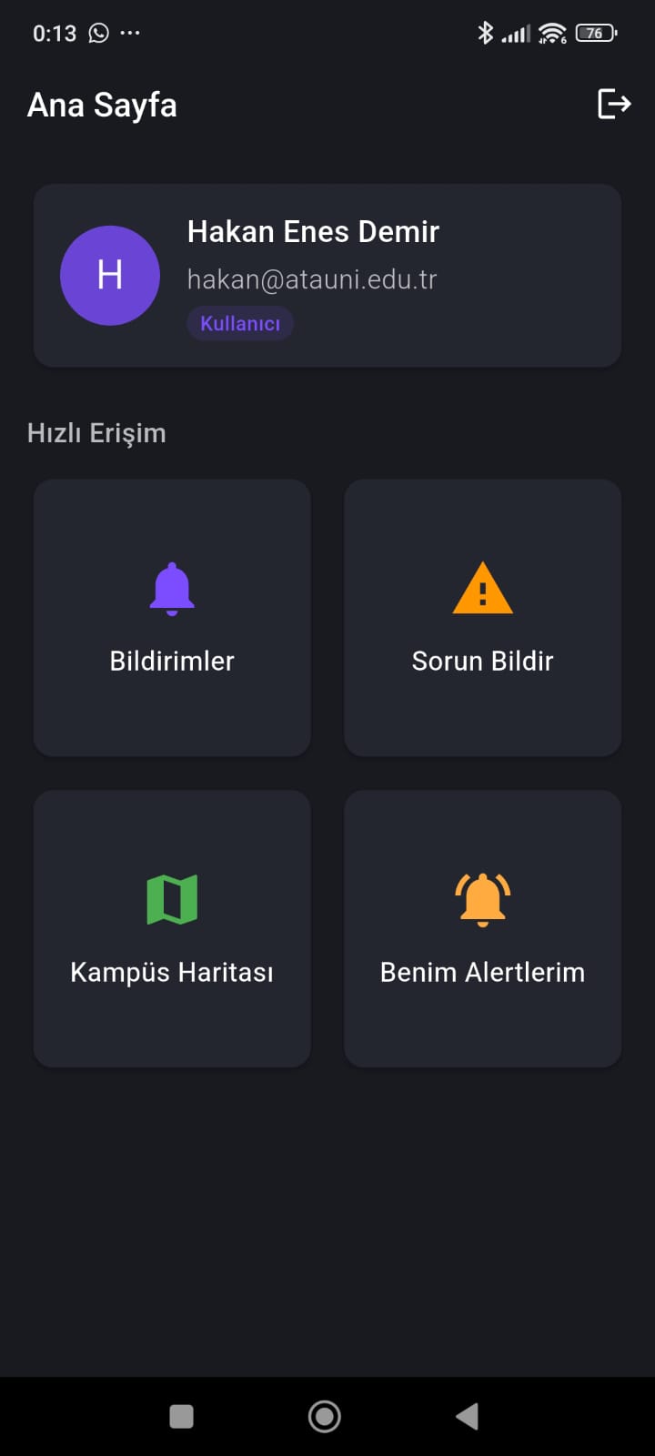 Normal Kullancı Ana Sayfası