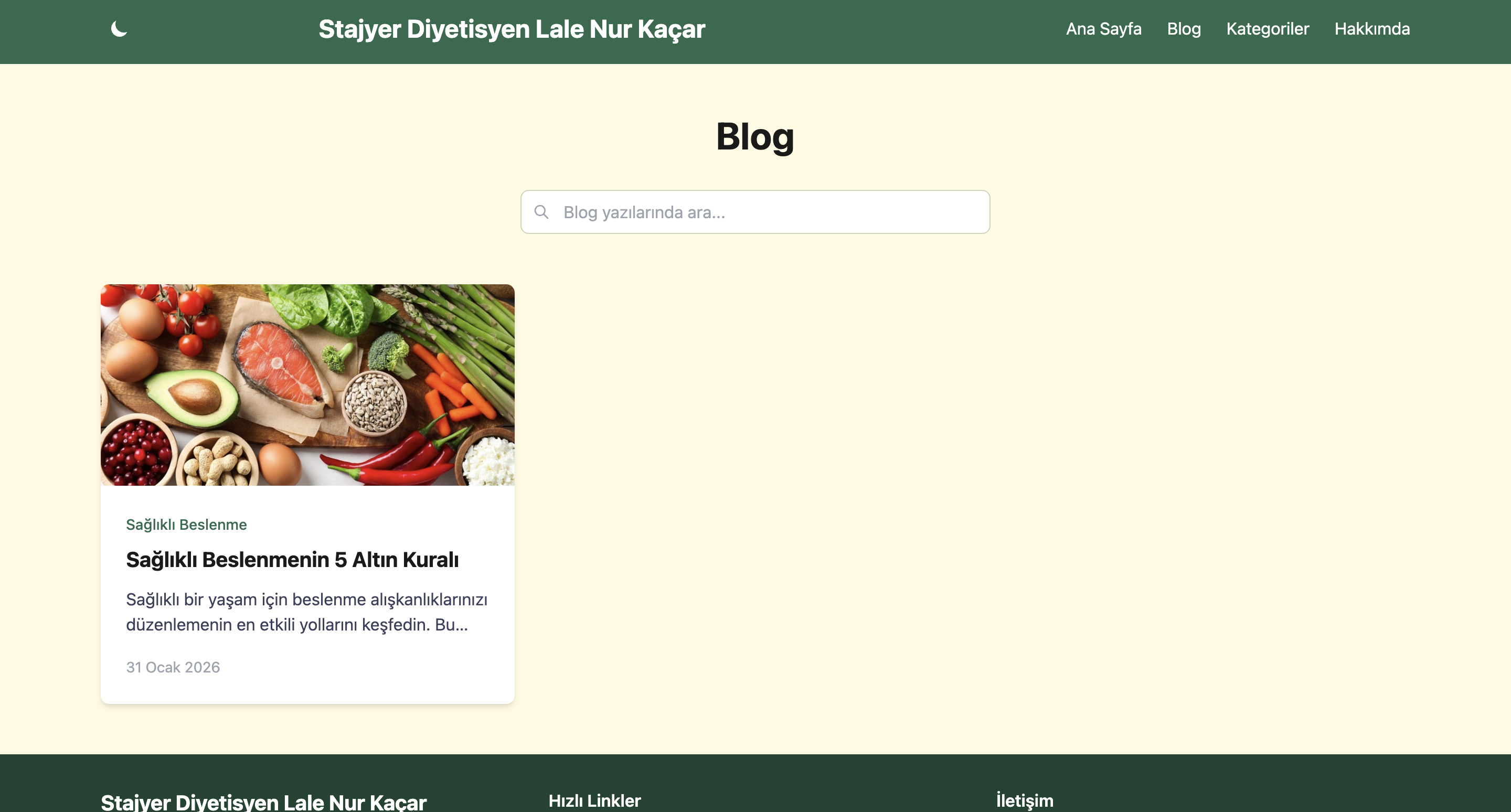 Blog Yazısı Arama Sayfası